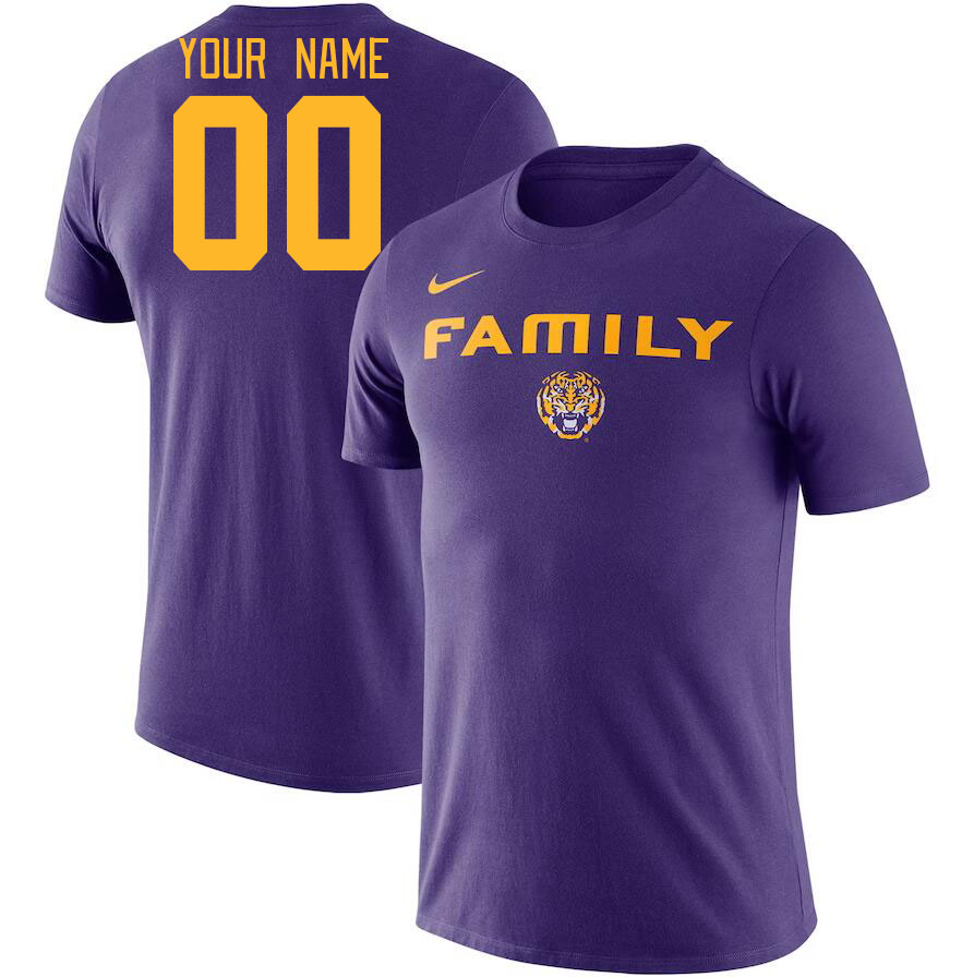 Custom LSU Tigers Name And Number College Tshirt-Purple